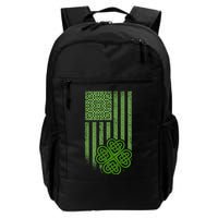 St Patrick's Day Celtic Shamrock US American Flag Backpack