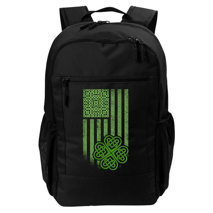 St Patrick's Day Celtic Shamrock US American Flag Backpack