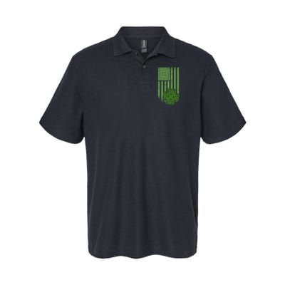 St Patrick's Day Celtic Shamrock US American Flag Polo