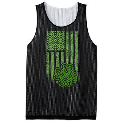 St Patrick's Day Celtic Shamrock US American Flag Mesh Reversible Basketball Jersey Tank