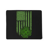 St Patrick's Day Celtic Shamrock US American Flag Mousepad