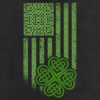 St Patrick's Day Celtic Shamrock US American Flag Golf Towel
