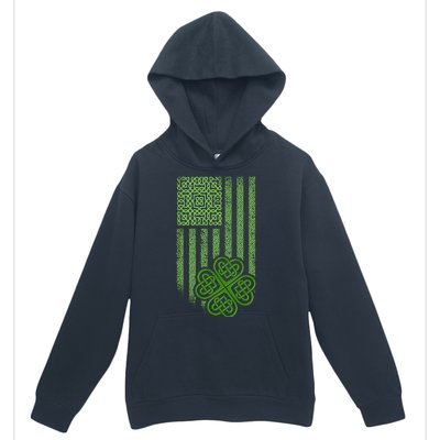 St Patrick's Day Celtic Shamrock US American Flag Urban Pullover Hoodie