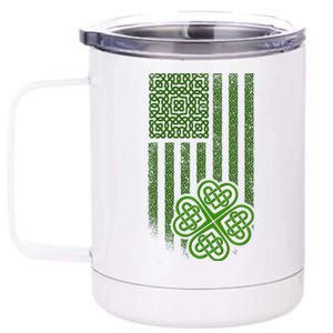 St Patrick's Day Celtic Shamrock US American Flag 12 oz Stainless Steel Tumbler Cup