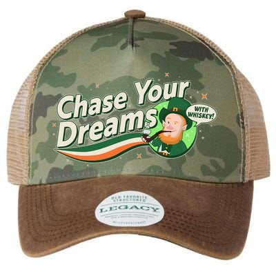 St Patrick's Day Chase Your Dreams With Whiskey Legacy Tie Dye Trucker Hat