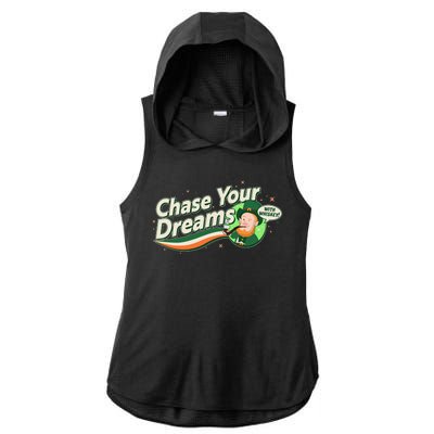 St Patrick's Day Chase Your Dreams With Whiskey Ladies PosiCharge Tri-Blend Wicking Draft Hoodie Tank