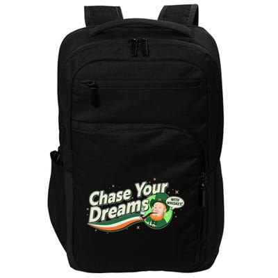 St Patrick's Day Chase Your Dreams With Whiskey Impact Tech Backpack