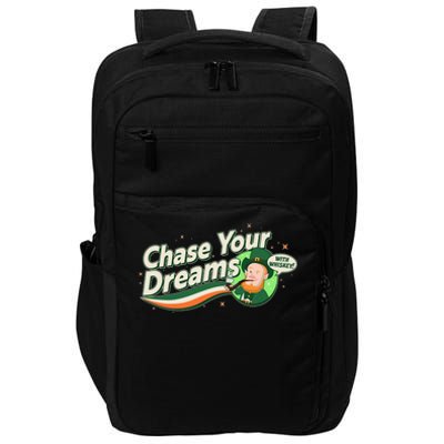 St Patrick's Day Chase Your Dreams With Whiskey Impact Tech Backpack