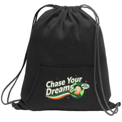 St Patrick's Day Chase Your Dreams With Whiskey Sweatshirt Cinch Pack Bag