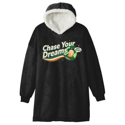 St Patrick's Day Chase Your Dreams With Whiskey Hooded Wearable Blanket