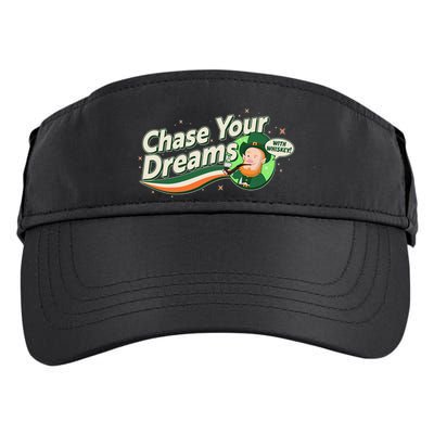 St Patrick's Day Chase Your Dreams With Whiskey Adult Drive Performance Visor