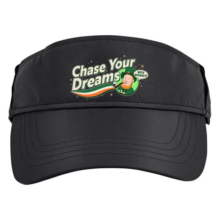 St Patrick's Day Chase Your Dreams With Whiskey Adult Drive Performance Visor