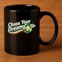 St Patrick's Day Chase Your Dreams With Whiskey 11oz C Handle Ceramic Mug