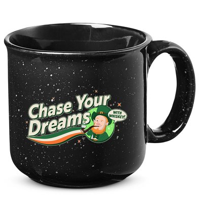 St Patrick's Day Chase Your Dreams With Whiskey 15oz Campfire Ceramic Mug