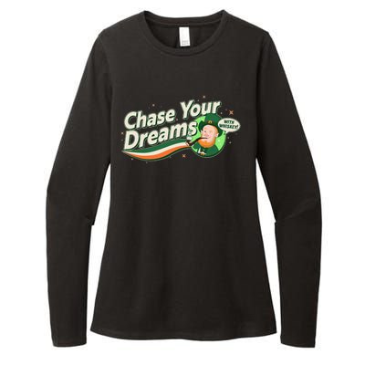 St Patrick's Day Chase Your Dreams With Whiskey Womens CVC Long Sleeve Shirt