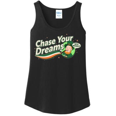 St Patrick's Day Chase Your Dreams With Whiskey Ladies Essential Tank