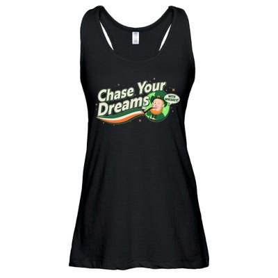 St Patrick's Day Chase Your Dreams With Whiskey Ladies Essential Flowy Tank