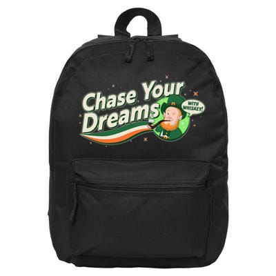 St Patrick's Day Chase Your Dreams With Whiskey 16 in Basic Backpack