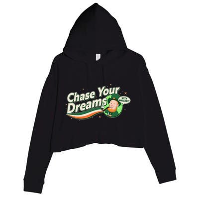 St Patrick's Day Chase Your Dreams With Whiskey Crop Fleece Hoodie