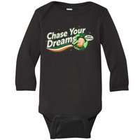 St Patrick's Day Chase Your Dreams With Whiskey Baby Long Sleeve Bodysuit