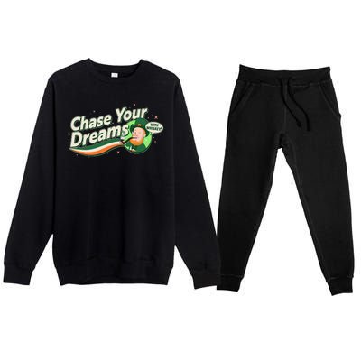 St Patrick's Day Chase Your Dreams With Whiskey Premium Crewneck Sweatsuit Set