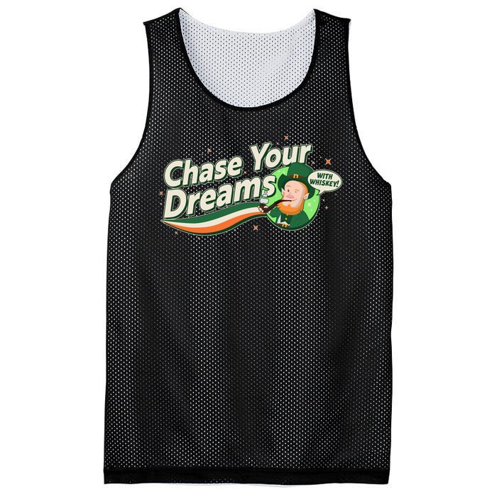 St Patrick's Day Chase Your Dreams With Whiskey Mesh Reversible Basketball Jersey Tank