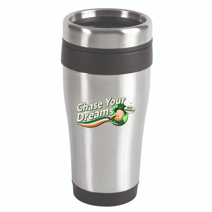 St Patrick's Day Chase Your Dreams With Whiskey 16oz Travel Tumbler