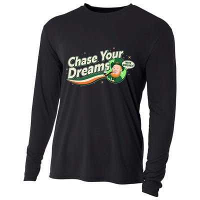 St Patrick's Day Chase Your Dreams With Whiskey Cooling Performance Long Sleeve Crew
