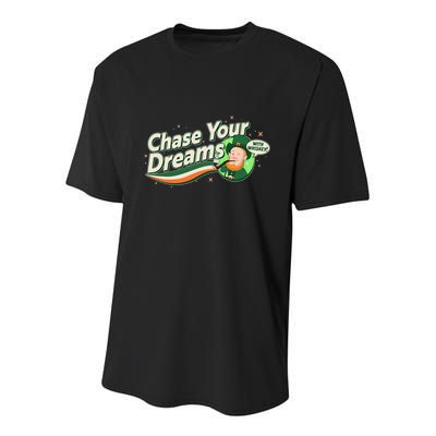 St Patrick's Day Chase Your Dreams With Whiskey Youth Performance Sprint T-Shirt
