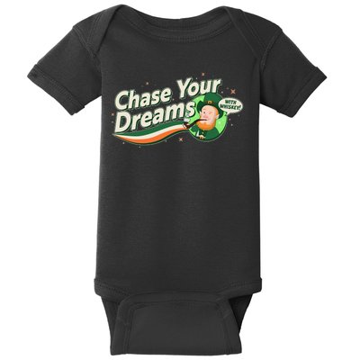 St Patrick's Day Chase Your Dreams With Whiskey Baby Bodysuit