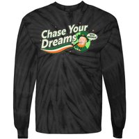 St Patrick's Day Chase Your Dreams With Whiskey Tie-Dye Long Sleeve Shirt