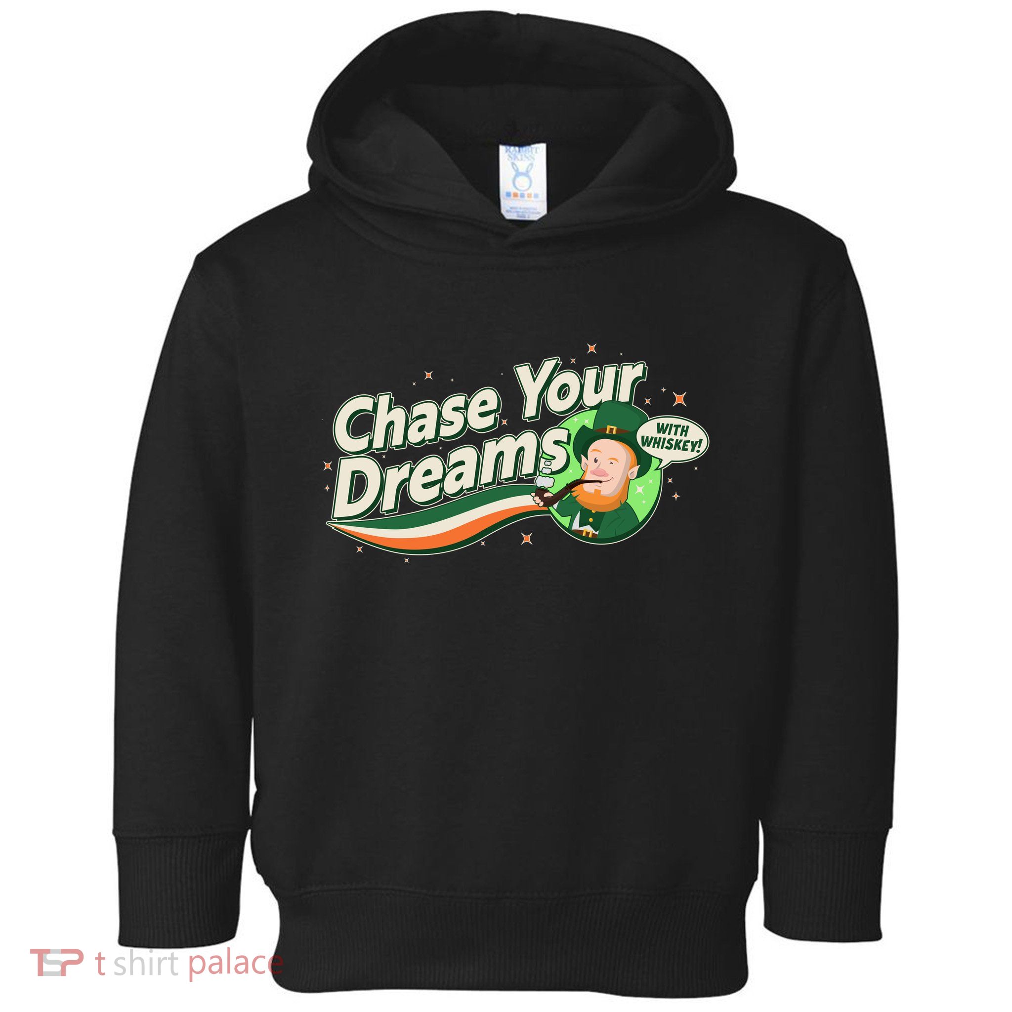 St Patrick's Day Chase Your Dreams With Whiskey Toddler Hoodie