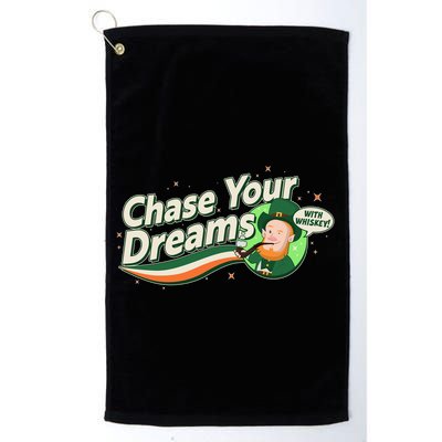 St Patrick's Day Chase Your Dreams With Whiskey Golf Towel