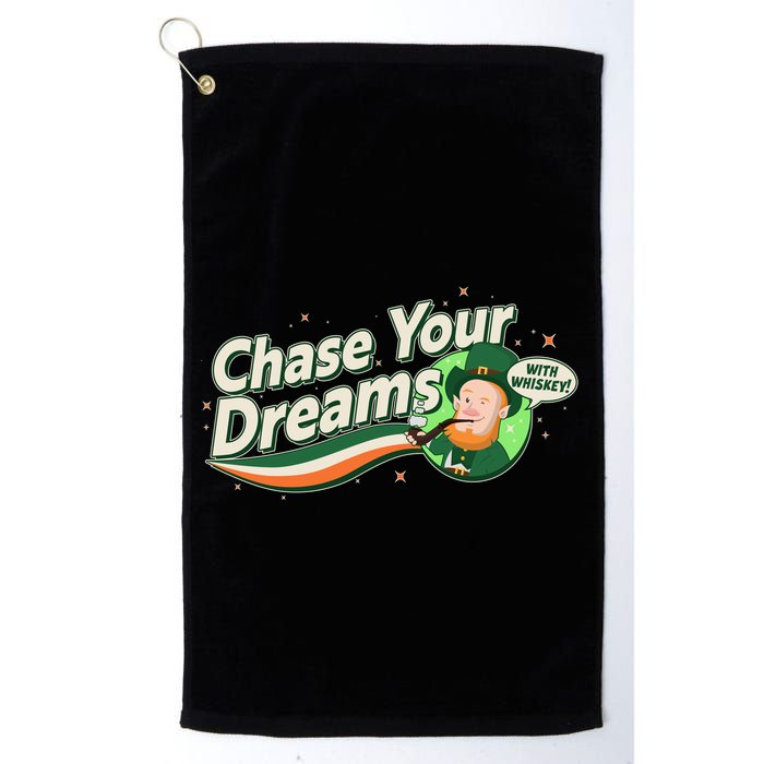 St Patrick's Day Chase Your Dreams With Whiskey Golf Towel