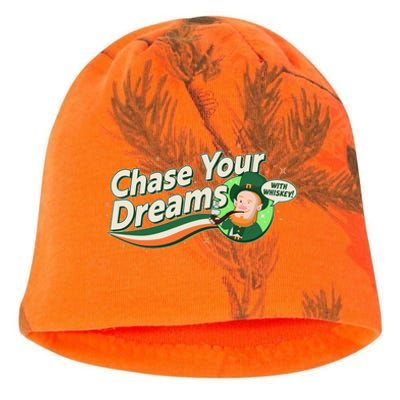 St Patrick's Day Chase Your Dreams With Whiskey Kati - Camo Knit Beanie