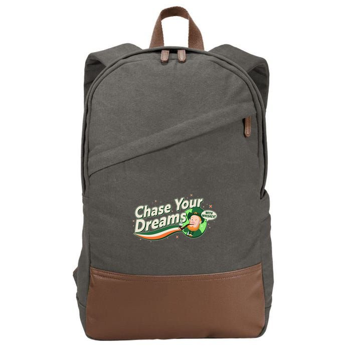 St Patrick's Day Chase Your Dreams With Whiskey Cotton Canvas Backpack
