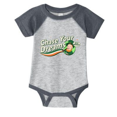 St Patrick's Day Chase Your Dreams With Whiskey Infant Baby Jersey Bodysuit