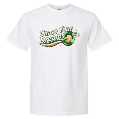 St Patrick's Day Chase Your Dreams With Whiskey Garment-Dyed Heavyweight T-Shirt