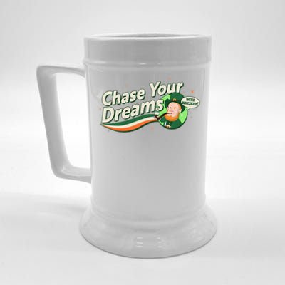 St Patrick's Day Chase Your Dreams With Whiskey Beer Stein