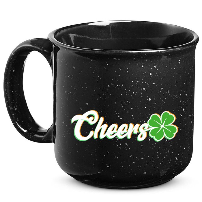 St Patrick's Day Cheers Clover 15oz Campfire Ceramic Mug