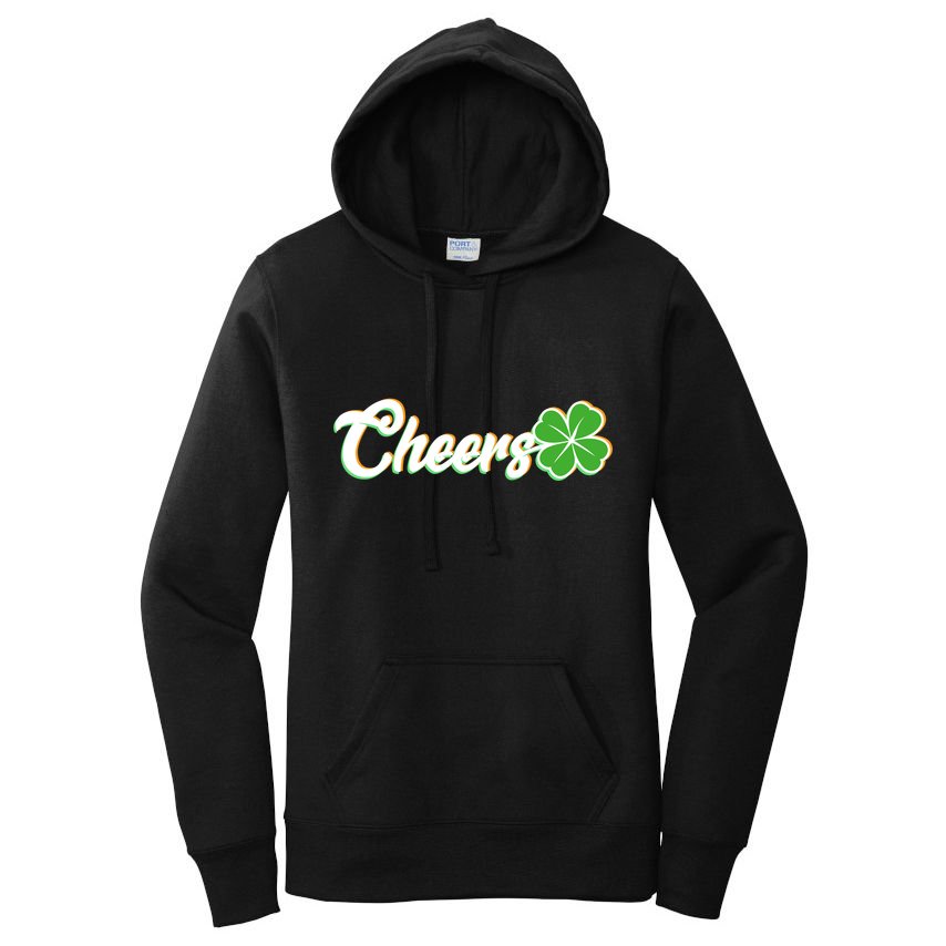 St Patrick's Day Cheers Clover Women's Pullover Hoodie