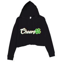 St Patrick's Day Cheers Clover Crop Fleece Hoodie