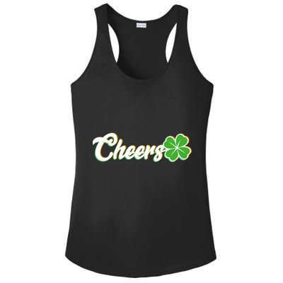St Patrick's Day Cheers Clover Ladies PosiCharge Competitor Racerback Tank