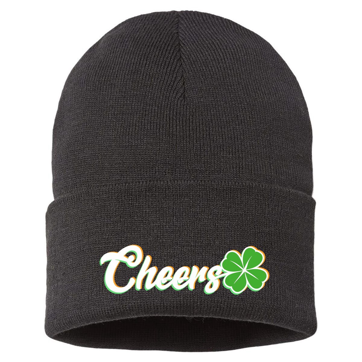 St Patrick's Day Cheers Clover Sustainable Knit Beanie