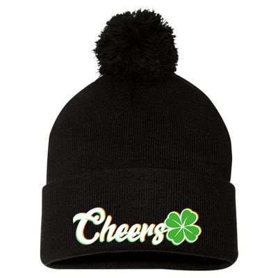 St Patrick's Day Cheers Clover Pom Pom 12in Knit Beanie