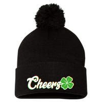 St Patrick's Day Cheers Clover Pom Pom 12in Knit Beanie