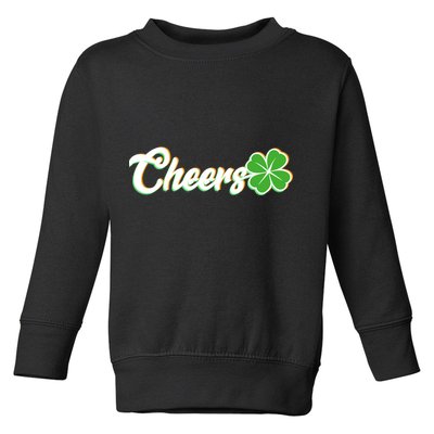 St Patrick's Day Cheers Clover Toddler Sweatshirt