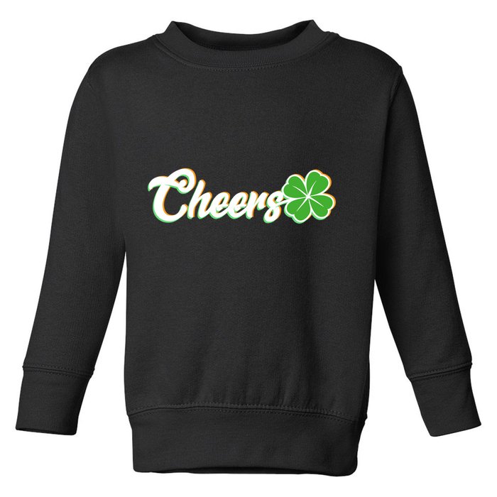 St Patrick's Day Cheers Clover Toddler Sweatshirt