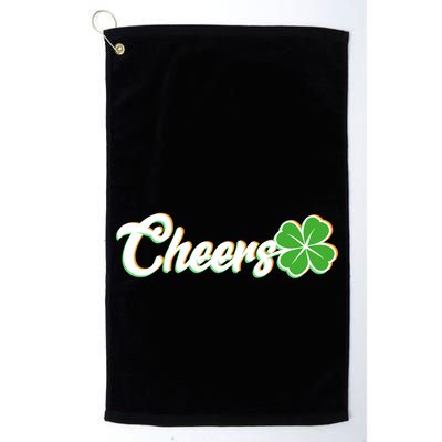 St Patrick's Day Cheers Clover Golf Towel