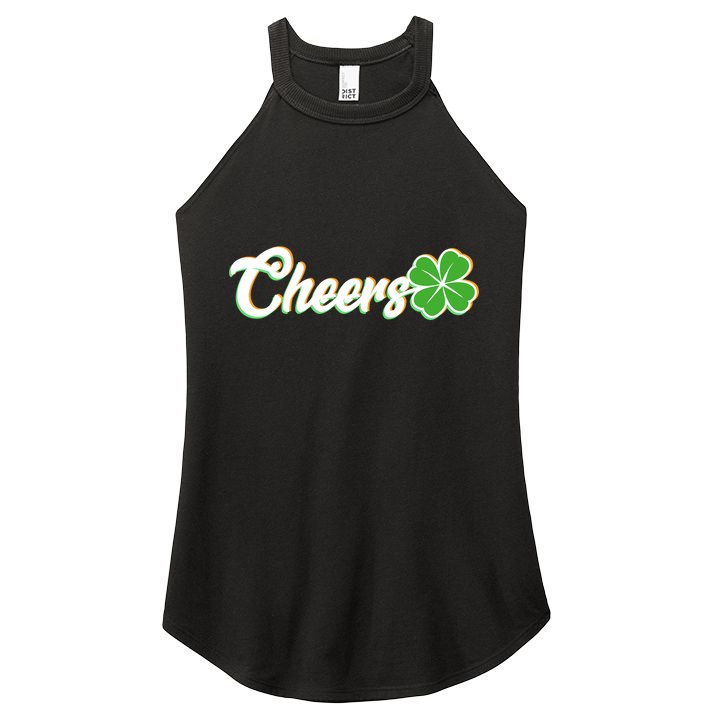 St Patrick's Day Cheers Clover Women's Perfect Tri Rocker Tank